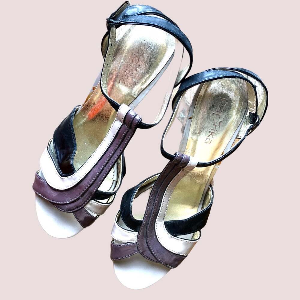 Cute purple, black, grey heels / shoe